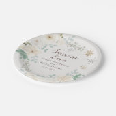 Schnee in der Liebe Weiße Winter Blumenladen Telle Pappteller (Schrägansicht)