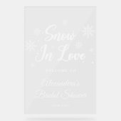 Schnee in der Liebe Weißer Winter Brautparty Willk Acrylschild (Vorderseite)