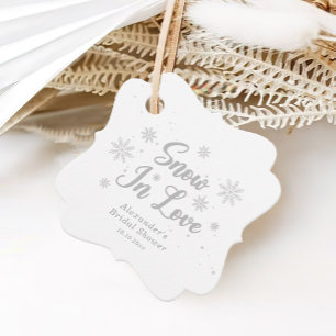 Schnee in der Liebe Weißes Winter Brautparty Geschenkanhänger
