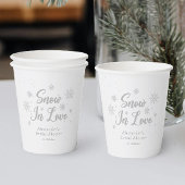 Schnee in der Liebe Weißes Winter Brautparty Pappbecher