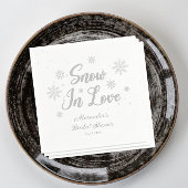 Schnee in der Liebe Weißes Winter Brautparty Serviette