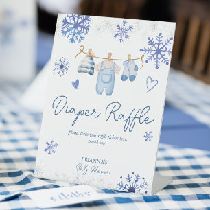 Schnee in der Liebe Winter Baby Dusche Windelpreis Sockelschild