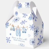 Schnee in der Liebe Winter Babydusche mit Monogram Geschenkschachtel (Rückseite)