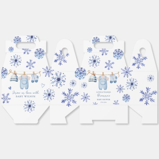 Schnee in der Liebe Winter Babydusche mit Monogram Geschenkschachtel (Ungeklappt)