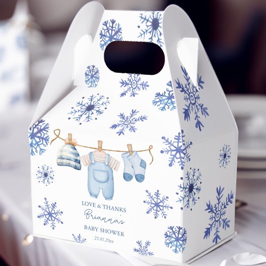Schnee in der Liebe Winter Babydusche mit Monogram Geschenkschachtel