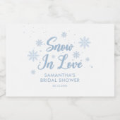 Schnee in der Liebe Winter Brautparty Champagner Schaumweinetikett (Einzelnes Label)