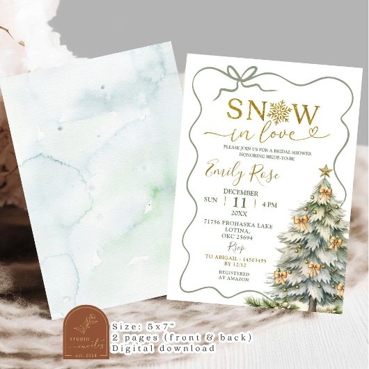 Schnee in der Liebe Winter Brautparty Einladung