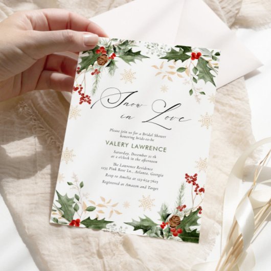 Schnee in der Liebe Winter Brautparty Einladung