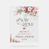 Schnee in der Liebe Winter Brautparty Herzlich wil Acrylschild (Vorderseite)