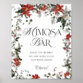 Schnee in der Liebe Winter Brautparty Mimosa Bar Poster (Vorne)