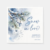 Schnee in der Liebe Winter Brautparty mit Monogram Serviette (Vorderseite)