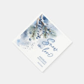 Schnee in der Liebe Winter Brautparty mit Monogram Serviette (Ecke)