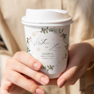 Schnee in der Liebe Winter Brautparty Pappbecher