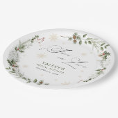 Schnee in der Liebe Winter Brautparty Pappteller (Schrägansicht)