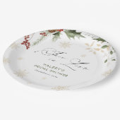 Schnee in der Liebe Winter Brautparty Pappteller (Schrägansicht)