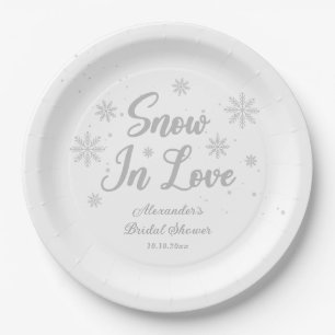 Schnee in der Liebe Winter Brautparty Pappteller