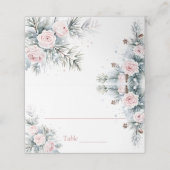 Schnee in der Liebe Winter Brautparty Party Platzkarte (Außenseite Aufgefaltet)