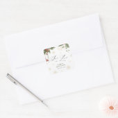 Schnee in der Liebe Winter Brautparty Quadratischer Aufkleber (Umschlag)