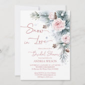 Schnee in der Liebe Winter Brautparty Schneekiefer Einladung (Vorderseite)