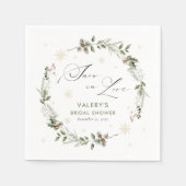 Schnee in der Liebe Winter Brautparty Serviette (Vorderseite)