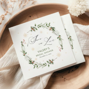 Schnee in der Liebe Winter Brautparty Serviette