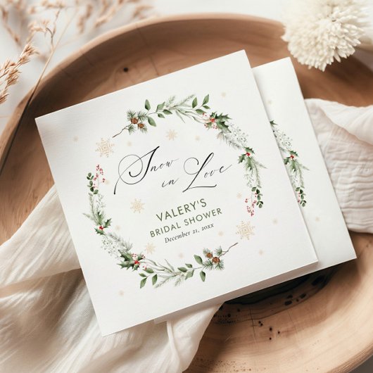 Schnee in der Liebe Winter Brautparty Serviette