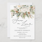 Schnee in der Liebe Winter Evergreen Brautparty Einladung (Vorderseite)