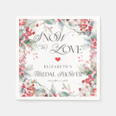 Schnee in der Liebe Winter florales botanisches Br Serviette (Vorderseite)