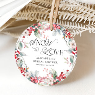 Schnee in der Liebe Winter florales Brautparty Vie Geschenkanhänger