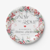 Schnee in der Liebe Winter Frostisches Brautparty Pappteller (Vorderseite)