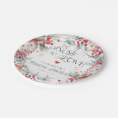 Schnee in der Liebe Winter Frostisches Brautparty Pappteller (Schrägansicht)