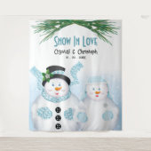 Schnee in der Liebe Winter Hochzeit Hintergrund Wandteppich (Vorderseite)