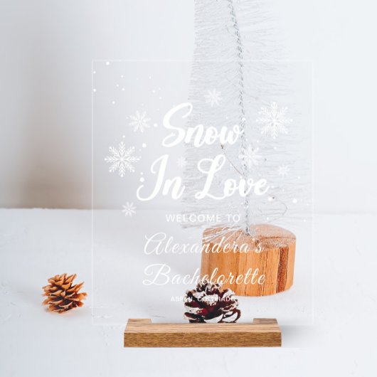Schnee in der Liebe Winter Junggeselinnen-Abschied Acrylschild