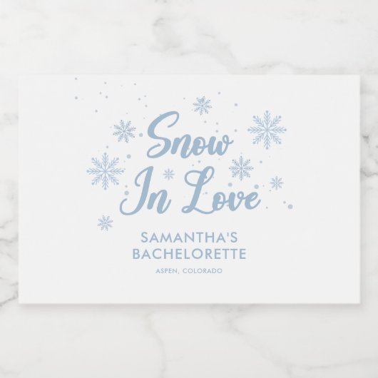 Schnee in der Liebe Winter Junggeselinnen-Abschied Schaumweinetikett (Einzelnes Label)