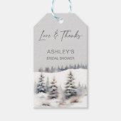 Schnee in der Liebe Winter Kiefern Brautparty Gefa Geschenkanhänger (Vorderseite)