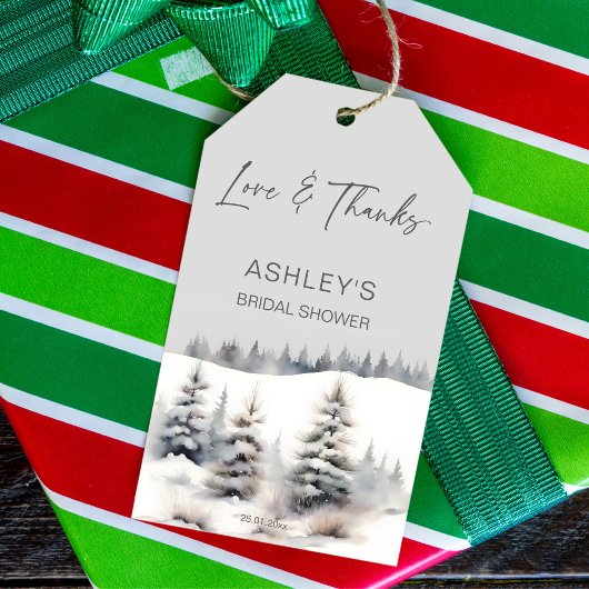 Schnee in der Liebe Winter Kiefern Brautparty Gefa Geschenkanhänger