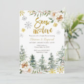 Schnee in der Liebe Winter Paare Dusche Einladung (Stehend Vorderseite)