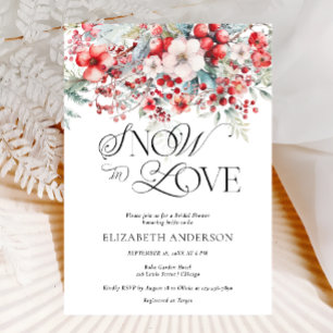 Schnee in der Liebe Winter Rotes Brautparty Einladung