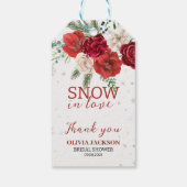 Schnee in der Liebe Winter Rustikales Schneeflocke Geschenkanhänger (Rückseite)