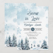 Schnee in der Liebe Winter Schneeflocken Brautpart Einladung (Vorne/Hinten)