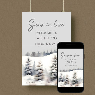 Schnee in der Liebe Winter Wald Brautparty Empfang Poster