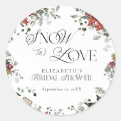 Schnee in der Liebe Winter Weihnachts-Brautparty Runder Aufkleber (Vorderseite)