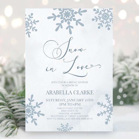 Schnee in der Liebe Winter Wunderland Brautparty Einladung