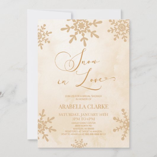 Schnee in der Liebe Winter Wunderland Brautparty Einladung (Vorderseite)