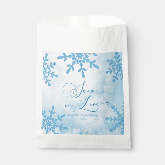 Schnee in der Liebe Winter Wunderland Brautparty Geschenktütchen (Vorderseite)