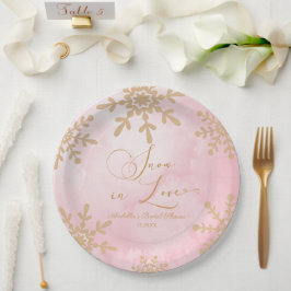 Schnee in der Liebe Winter Wunderland Brautparty Pappteller