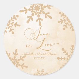 Schnee in der Liebe Winter Wunderland Brautparty Runder Aufkleber