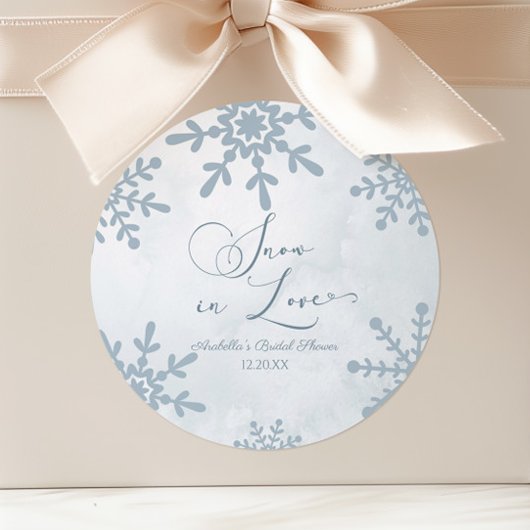 Schnee in der Liebe Winter Wunderland Brautparty Runder Aufkleber