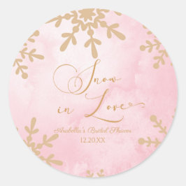 Schnee in der Liebe Winter Wunderland Brautparty Runder Aufkleber
