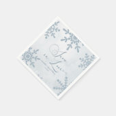 Schnee in der Liebe Winter Wunderland Brautparty Serviette (Ecke)